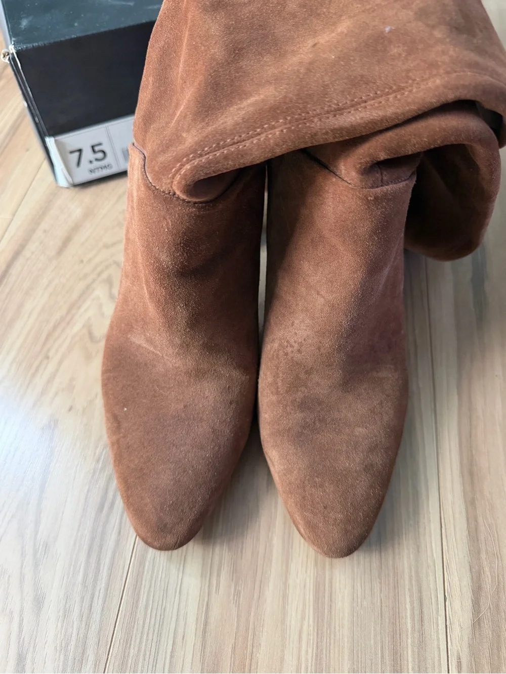 Banana Republic 7.5 Brown Suede Knee-High Block Heel Boots
